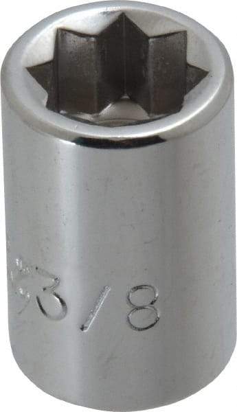 Proto - 3/8", 3/8" Drive, Standard Hand Socket - 8 Points, 1-5/64" OAL, Chrome Finish - Apex Tool & Supply