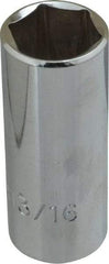 Proto - 13/16", 3/8" Drive, Deep Hand Socket - 6 Points, 2-3/4" OAL, Chrome Finish - Apex Tool & Supply