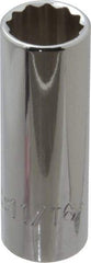 Proto - 11/16", 3/8" Drive, Deep Hand Socket - 12 Points, 2-3/4" OAL, Chrome Finish - Apex Tool & Supply
