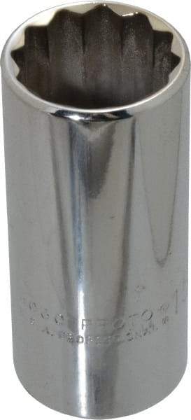 Proto - 15/16", 3/8" Drive, Deep Hand Socket - 12 Points, 2-3/4" OAL, Chrome Finish - Apex Tool & Supply