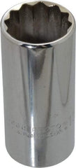Proto - 15/16", 3/8" Drive, Deep Hand Socket - 12 Points, 2-3/4" OAL, Chrome Finish - Apex Tool & Supply