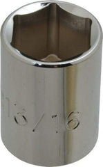 Proto - 13/16", 1/2" Drive, Standard Hand Socket - 6 Points, 1-1/2" OAL, Chrome Finish - Apex Tool & Supply