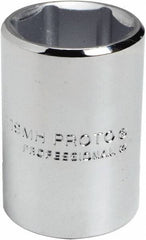 Proto - 15/16", 1/2" Drive, Standard Hand Socket - 6 Points, 1-9/16" OAL, Chrome Finish - Apex Tool & Supply