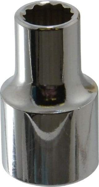 Proto - 3/8", 1/2" Drive, Standard Hand Socket - 12 Points, 1-31/64" OAL, Chrome Finish - Apex Tool & Supply