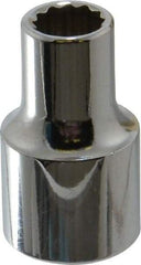 Proto - 3/8", 1/2" Drive, Standard Hand Socket - 12 Points, 1-31/64" OAL, Chrome Finish - Apex Tool & Supply
