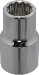 Proto - 1/2", 1/2" Drive, Standard Hand Socket - 12 Points, 1-31/64" OAL, Chrome Finish - Apex Tool & Supply