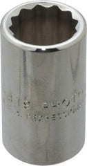 Proto - 19/32", 1/2" Drive, Standard Hand Socket - 12 Points, 1-1/2" OAL, Chrome Finish - Apex Tool & Supply