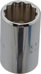 Proto - 21/32", 1/2" Drive, Standard Hand Socket - 12 Points, 1-1/2" OAL, Chrome Finish - Apex Tool & Supply