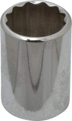 Proto - 3/4", 1/2" Drive, Standard Hand Socket - 12 Points, 1-1/2" OAL, Chrome Finish - Apex Tool & Supply