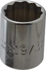 Proto - 29/32", 1/2" Drive, Standard Hand Socket - 12 Points, 1-9/16" OAL, Chrome Finish - Apex Tool & Supply