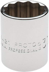 Proto - 31/32", 1/2" Drive, Standard Hand Socket - 12 Points, 1-9/16" OAL, Chrome Finish - Apex Tool & Supply