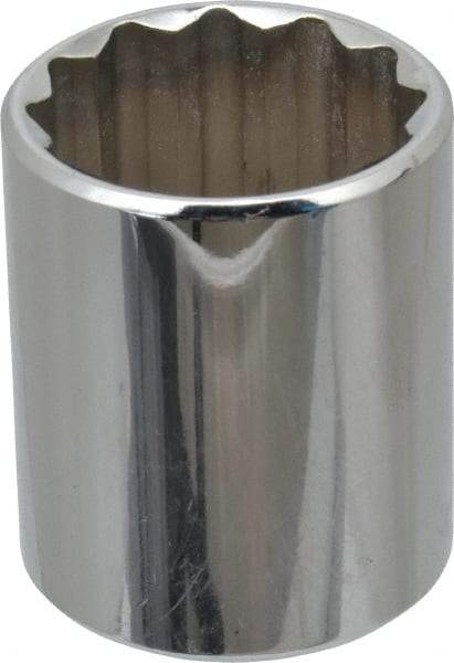 Proto - 1", 1/2" Drive, Standard Hand Socket - 12 Points, 1-9/16" OAL, Chrome Finish - Apex Tool & Supply