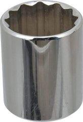 Proto - 1", 1/2" Drive, Standard Hand Socket - 12 Points, 1-9/16" OAL, Chrome Finish - Apex Tool & Supply