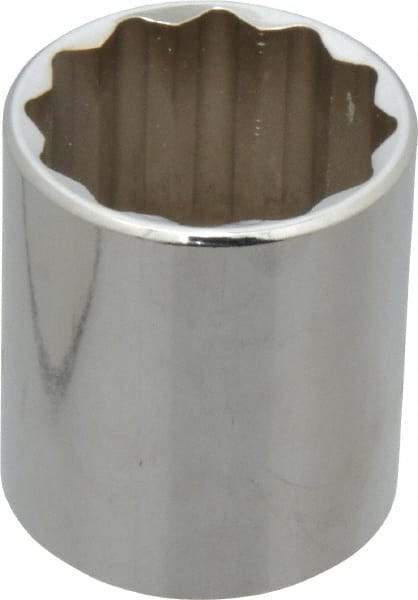 Proto - 1-3/16", 1/2" Drive, Standard Hand Socket - 12 Points, 1-3/4" OAL, Chrome Vanadium, Chrome Finish - Apex Tool & Supply