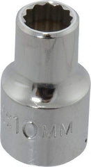 Proto - 1/2" Drive, Standard Hand Socket - 12 Points, 1-1/2" OAL, Chrome Finish - Apex Tool & Supply