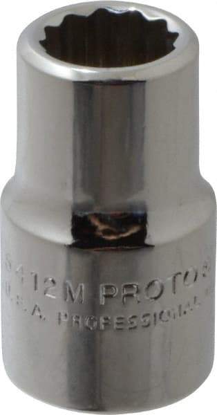 Proto - 1/2" Drive, Standard Hand Socket - 12 Points, 1-1/2" OAL, Chrome Vanadium, Chrome Finish - Apex Tool & Supply