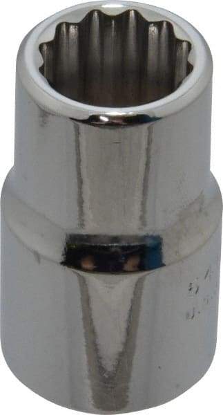 Proto - 1/2" Drive, Standard Hand Socket - 12 Points, 1-1/2" OAL, Chrome Finish - Apex Tool & Supply