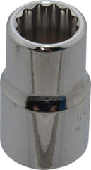 Proto - 1/2" Drive, Standard Hand Socket - 12 Points, 1-1/2" OAL, Chrome Finish - Apex Tool & Supply