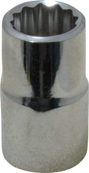 Proto - 1/2" Drive, Standard Hand Socket - 12 Points, 1-1/2" OAL, Chrome Finish - Apex Tool & Supply