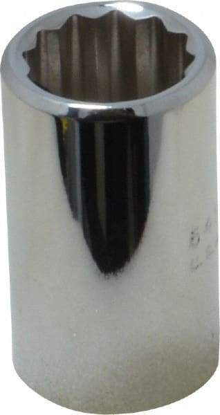 Proto - 1/2" Drive, Standard Hand Socket - 12 Points, 1-1/2" OAL, Chrome Finish - Apex Tool & Supply