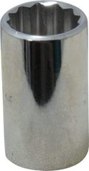 Proto - 1/2" Drive, Standard Hand Socket - 12 Points, 1-1/2" OAL, Chrome Vanadium, Chrome Finish - Apex Tool & Supply