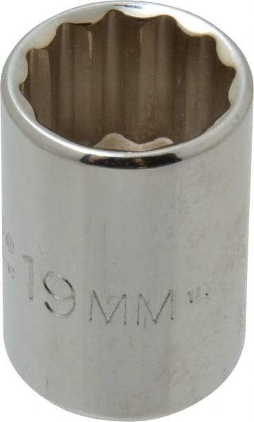 Proto - 1/2" Drive, Standard Hand Socket - 12 Points, 1-1/2" OAL, Chrome Finish - Apex Tool & Supply
