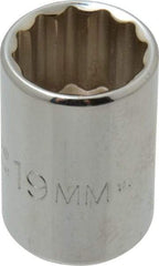 Proto - 1/2" Drive, Standard Hand Socket - 12 Points, 1-1/2" OAL, Chrome Finish - Apex Tool & Supply