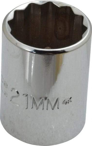 Proto - 1/2" Drive, Standard Hand Socket - 12 Points, 1-7/16" OAL, Chrome Finish - Apex Tool & Supply