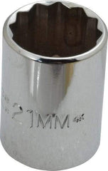 Proto - 1/2" Drive, Standard Hand Socket - 12 Points, 1-7/16" OAL, Chrome Finish - Apex Tool & Supply