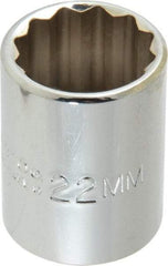 Proto - 1/2" Drive, Standard Hand Socket - 12 Points, 1-17/32" OAL, Chrome Finish - Apex Tool & Supply
