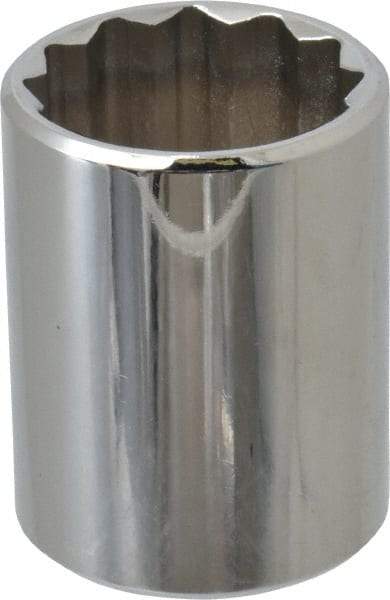 Proto - 1/2" Drive, Standard Hand Socket - 12 Points, 1-17/32" OAL, Chrome Finish - Apex Tool & Supply