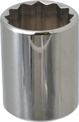 Proto - 1/2" Drive, Standard Hand Socket - 12 Points, 1-17/32" OAL, Chrome Finish - Apex Tool & Supply