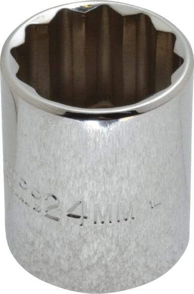 Proto - 1/2" Drive, Standard Hand Socket - 12 Points, 1-17/32" OAL, Chrome Vanadium, Chrome Finish - Apex Tool & Supply