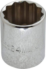 Proto - 1/2" Drive, Standard Hand Socket - 12 Points, 1-17/32" OAL, Chrome Vanadium, Chrome Finish - Apex Tool & Supply