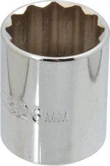 Proto - 1/2" Drive, Standard Hand Socket - 12 Points, 1-17/32" OAL, Chrome Finish - Apex Tool & Supply