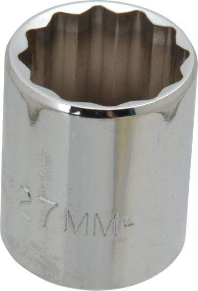 Proto - 1/2" Drive, Standard Hand Socket - 12 Points, 1-17/32" OAL, Chrome Finish - Apex Tool & Supply