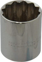Proto - 1/2" Drive, Standard Hand Socket - 12 Points, 1-25/32" OAL, Chrome Finish - Apex Tool & Supply
