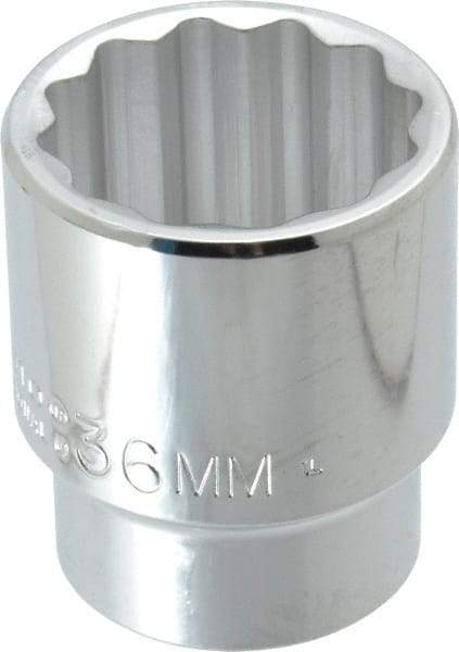 Proto - 1/2" Drive, Standard Hand Socket - 12 Points, 2-1/4" OAL, Chrome Finish - Apex Tool & Supply