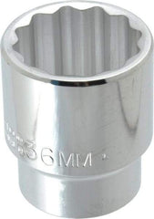 Proto - 1/2" Drive, Standard Hand Socket - 12 Points, 2-1/4" OAL, Chrome Finish - Apex Tool & Supply