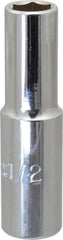 Proto - 1/2", 1/2" Drive, Deep Hand Socket - 6 Points, 3-1/4" OAL, Chrome Finish - Apex Tool & Supply