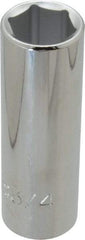 Proto - 3/4", 1/2" Drive, Deep Hand Socket - 6 Points, 3-1/4" OAL, Chrome Finish - Apex Tool & Supply