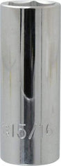 Proto - 15/16", 1/2" Drive, Deep Hand Socket - 6 Points, 3-1/4" OAL, Chrome Finish - Apex Tool & Supply