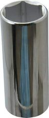 Proto - 1", 1/2" Drive, Deep Hand Socket - 6 Points, 3-1/4" OAL, Chrome Finish - Apex Tool & Supply