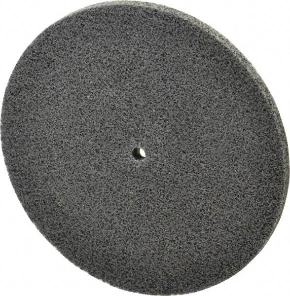 3M - 5" Diam, 1/4" Face Width, 1/4" Center Hole, Fine Grade, Silicon Carbide Deburring Wheel - Unitized, Soft Density 3 Grade, 6,000 RPM - Apex Tool & Supply