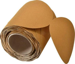 3M - 6" Diam, 120 Grit Aluminum Oxide Adhesive PSA Disc - Fine Grade, Gold, F Weighted Backing, Flexible, Use with Random Orbital Sanders - Apex Tool & Supply