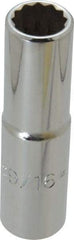 Proto - 9/16", 1/2" Drive, Deep Hand Socket - 12 Points, 3-1/4" OAL, Chrome Finish - Apex Tool & Supply