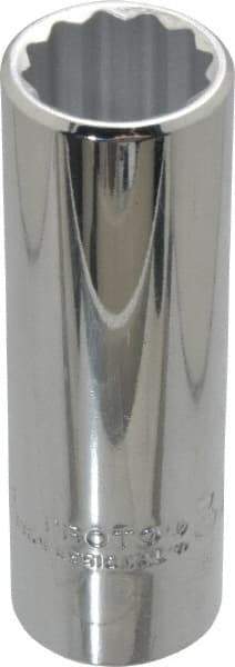 Proto - 3/4", 1/2" Drive, Deep Hand Socket - 12 Points, 3-1/4" OAL, Chrome Finish - Apex Tool & Supply
