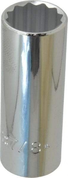 Proto - 7/8", 1/2" Drive, Deep Hand Socket - 12 Points, 3-1/4" OAL, Chrome Finish - Apex Tool & Supply
