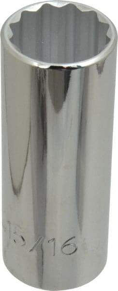Proto - 15/16", 1/2" Drive, Deep Hand Socket - 12 Points, 3-1/4" OAL, Chrome Finish - Apex Tool & Supply