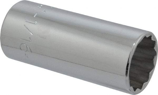 Proto - 1-1/16", 1/2" Drive, Deep Hand Socket - 12 Points, 3-1/4" OAL, Chrome Finish - Apex Tool & Supply